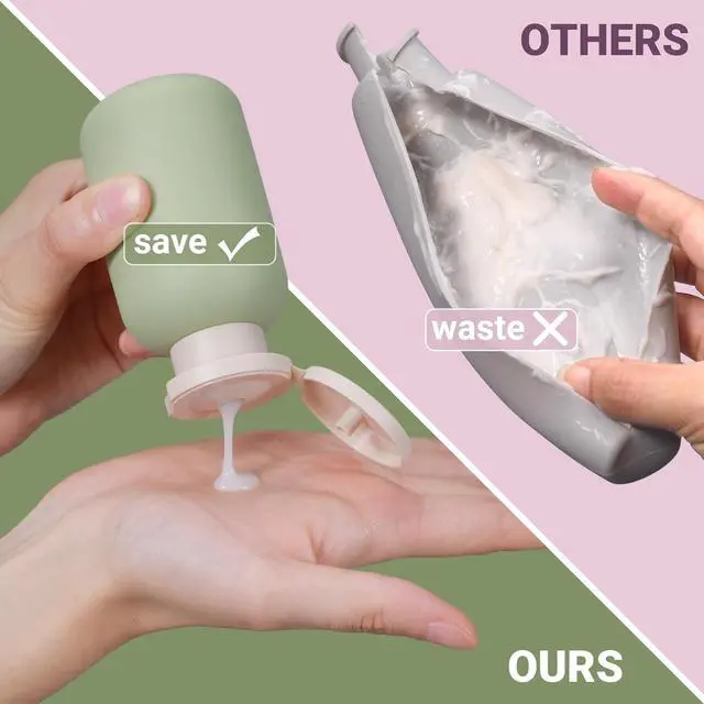 Alt view image 3 of 6 - ASEVAT 6.7 oz Empty Squeeze Bottles for Shampoo, Travel Containers for Toiletries, Leak Proof Plastic Bottles with Caps, Refillable for Lotion, Cream and Liquids (3Pcs)