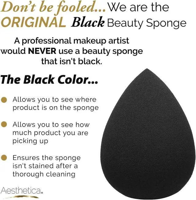 Alt view image 2 of 5 - Aesthetica Beauty Sponge Blender, Latex Free & Vegan Makeup Sponge Blender | Aesthetica Cosmetics Beauty Sponge Blender For Powder, Cream or Liquid Application - One Piece Make Up Sponge (2 PACK)