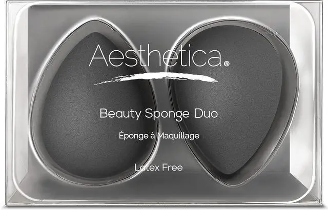 Main image of Aesthetica Beauty Sponge Blender, Latex Free & Vegan Makeup Sponge Blender | Aesthetica Cosmetics Beauty Sponge Blender For Powder, Cream or Liquid Application - One Piece Make Up Sponge (2 PACK)