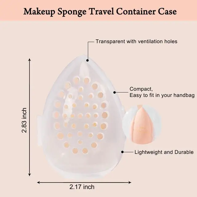 Alt view image 4 of 7 - Real Perfection Makeup Sponge Set Blender Sponges, Latex-Free Beauty Makeup Sponges 7 pcs with 1 Travel Container Case for Blending Foundation Liquid Cream and Powder (Beige)