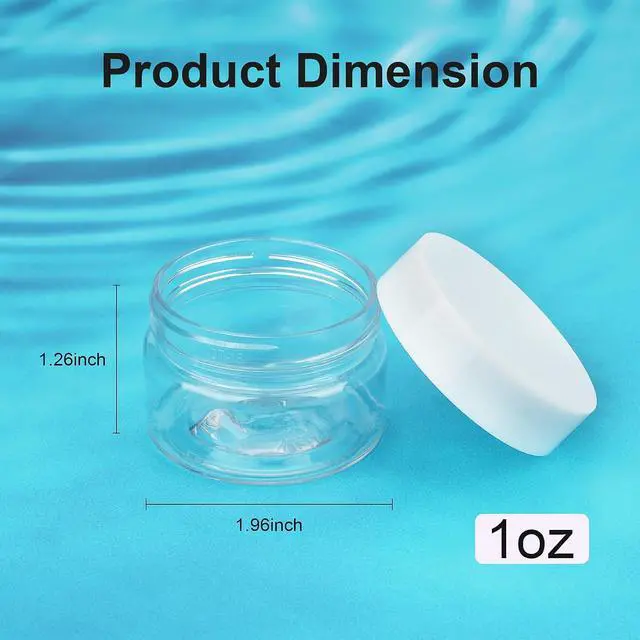 Alt view image 2 of 7 - Cosywell Travel Jars Containers Plastic Cream Jars 1oz 4 Pack Clear | For Toiletries, Empty Lotion, Leak-proof, TSA Approved Bottles Accessories, Hard Sealed Lids for Cosmetic Makeup Face Cream
