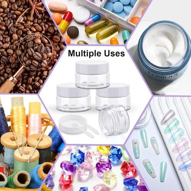 Alt view image 6 of 7 - Cosywell Travel Jars Containers Plastic Cream Jars 1oz 4 Pack Clear | For Toiletries, Empty Lotion, Leak-proof, TSA Approved Bottles Accessories, Hard Sealed Lids for Cosmetic Makeup Face Cream