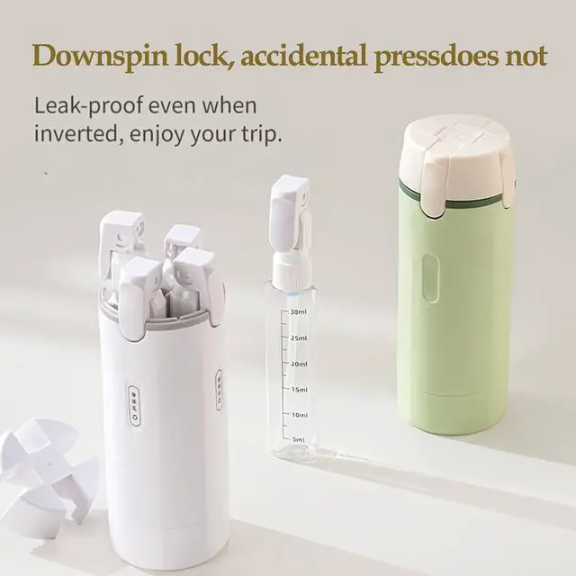 Alt view image 3 of 7 - 4 in 1 Travel Dispenser Bottle, Travel Bottles for Toiletries TSA Approved | Lotion Skincare Shampoo and Conditioner Dispenser, Leakproof, Travel Containers,Travel Size Toiletries for Gym, Business(W)