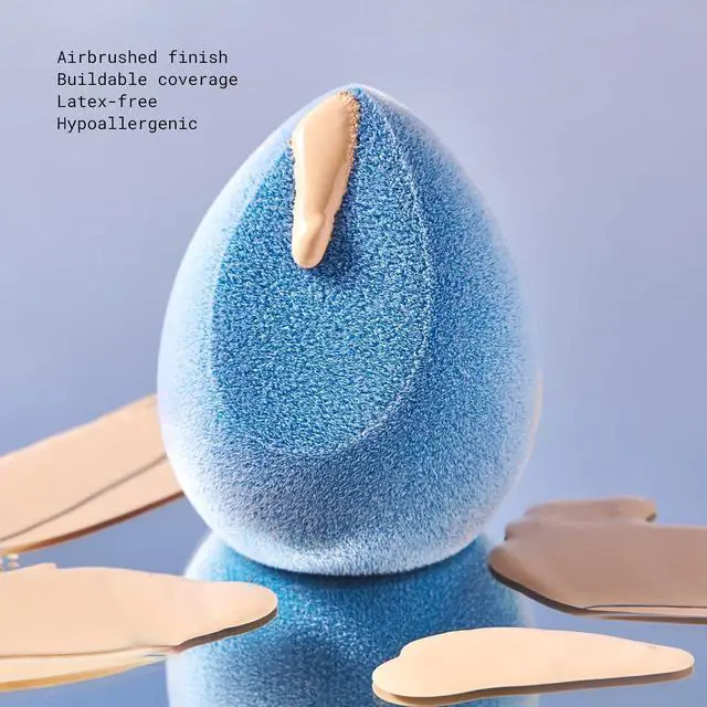 Alt view image 3 of 7 - JUNO & Co. Microfiber Makeup Sponge, Dual Layer Technology for Full Coverage Flawless Makeup Blender for Foundation, Powder and Cream (Velvet Style and Blue Color)