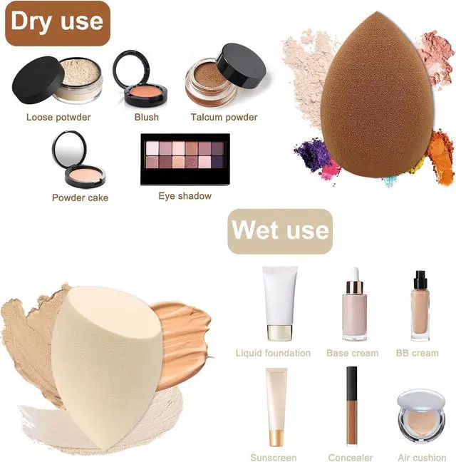 Alt view image 3 of 7 - 12 Pieces Professional Makeup Sponge Set,Latex Free Flawless Soft Setting Face Puffs,Multicolor Beauty Sponge Blender Cosmetic Applicator for Powder,Liquid,Facial Makeup Tools