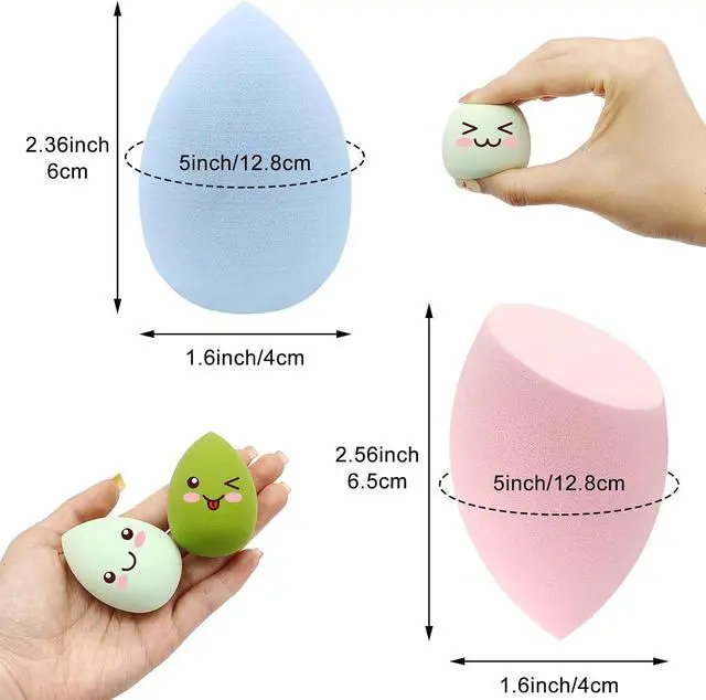 Alt view image 2 of 7 - 12 Pieces Professional Makeup Sponge Set,Latex Free Flawless Soft Setting Face Puffs,Multicolor Beauty Sponge Blender Cosmetic Applicator for Powder,Liquid,Facial Makeup Tools