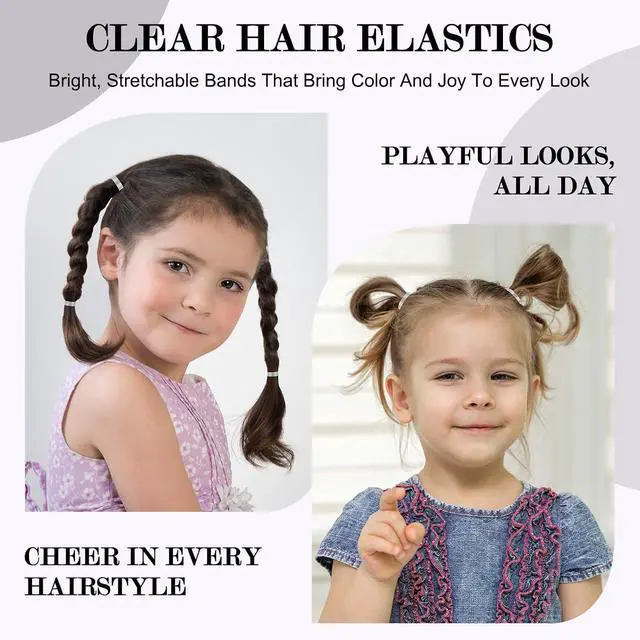 Alt view image 2 of 7 - 2000pcs Clear Hair Elastics, Hair Ties for Women & Girls | Soft clear rubber bands for hair. Stretchable, no-snag and durable for braids, ponytails, hairstyles and everyday wear
