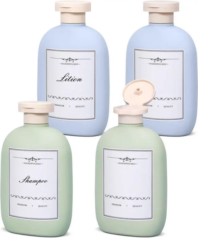 Main image of 8.8 oz Plastic Travel Shampoo Bottles, Empty Plastic Squeeze Bottles with Flip Cap for Toiletries, Leakage-proof Travel Shampoo and Conditioner Bottles