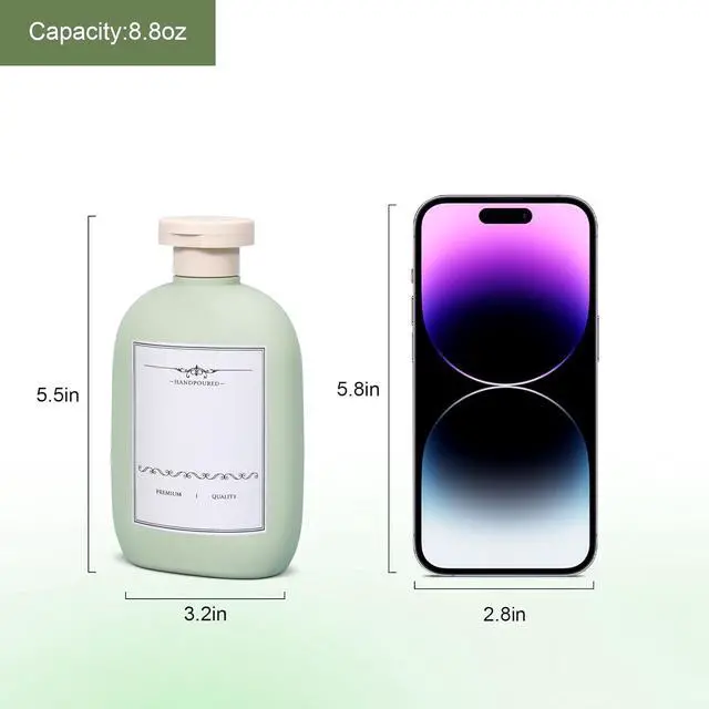 Alt view image 2 of 7 - 8.8 oz Plastic Travel Shampoo Bottles, Empty Plastic Squeeze Bottles with Flip Cap for Toiletries, Leakage-proof Travel Shampoo and Conditioner Bottles