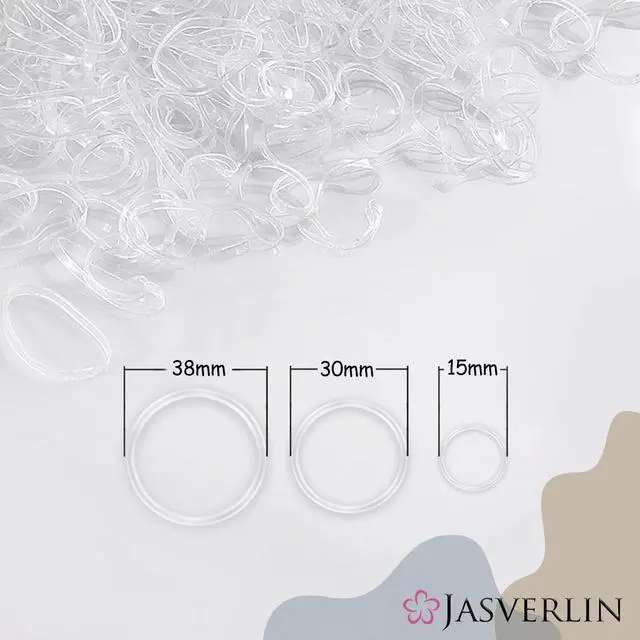 Alt view image 2 of 7 - JASVERLIN Clear Hair Elastics, 2000 Pcs Small, Medium, Large Rubber Bands | 15mm, 30mm, 38mm Multi Sizes, Snag-free Ponytail Holders for Teens Women, Secure Hairstyle All Day, Soft Stretchy Material