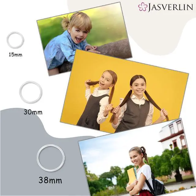 Alt view image 6 of 7 - JASVERLIN Clear Hair Elastics, 2000 Pcs Small, Medium, Large Rubber Bands | 15mm, 30mm, 38mm Multi Sizes, Snag-free Ponytail Holders for Teens Women, Secure Hairstyle All Day, Soft Stretchy Material