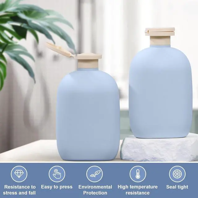 Alt view image 6 of 7 - 8.8 oz Plastic Travel Shampoo Bottles, Empty Plastic Squeeze Bottles with Flip Cap for Toiletries, Leakage-proof Travel Shampoo and Conditioner Bottles