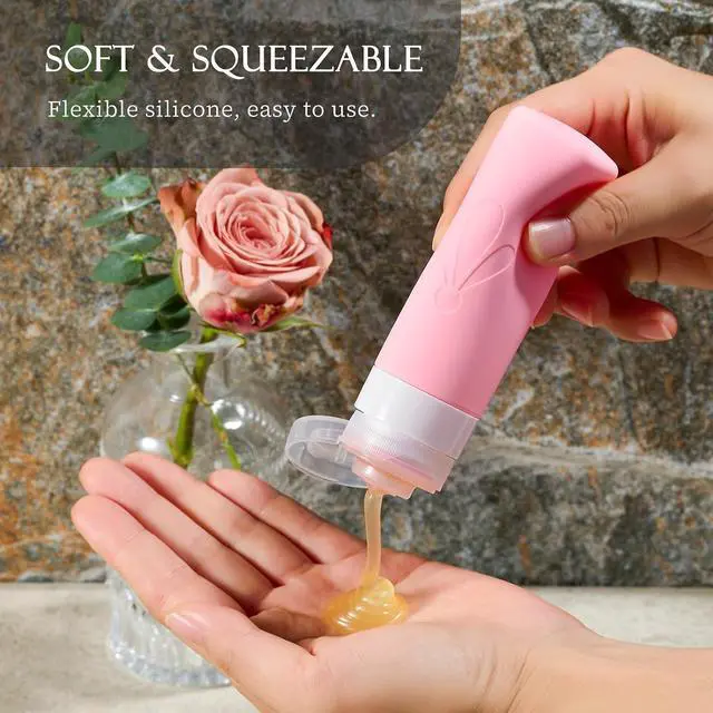 Alt view image 5 of 7 - INSFIT 17 Pack Travel Bottles for Toiletries, TSA Approved 3oz 2oz Travel Size Toiletries, BPA Free Leak Proof Squeezable Silicone Tubes Travel Essentials for Shampoo Conditioner Lotion Soap