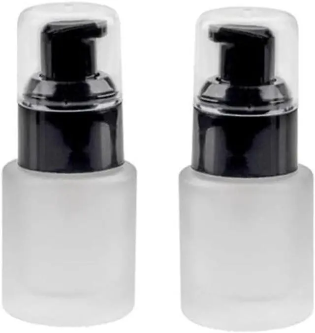 Main image of 30ml 1OZ Frosted Glass Pump Bottles With Press Pump, Travel Size Refillable Empty Liquid Foundation Container Dispenser Storage Bottles for Cosmetic Lotion Essence Emulsion Sample (2 Pack)