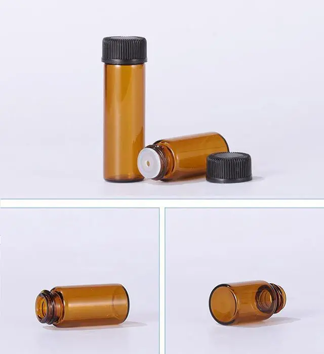 Alt view image 5 of 5 - 50Pack Set 2ML Amber Glass Bottle with Orifice Reducer and Cap Small Essential Oil Vials (2ML)