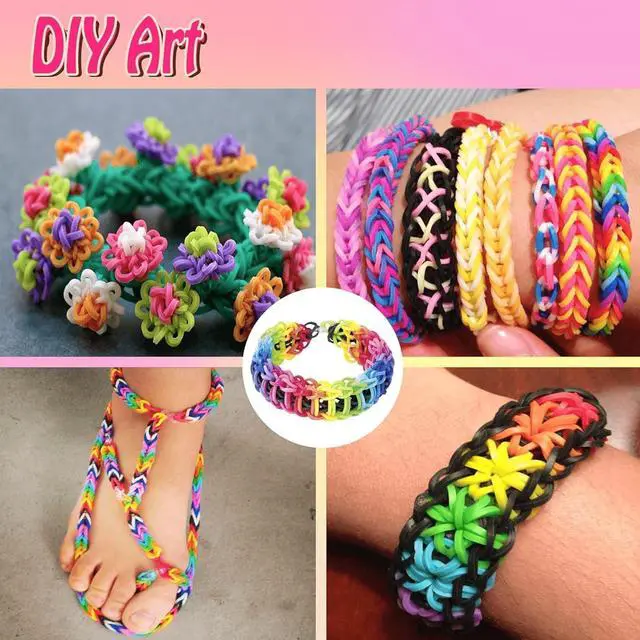 Alt view image 6 of 7 - Loom Rubber Band Refill, White & Red & Dark Blue 900 Pcs. | Children's Hair Ties, Elastic, Colorful Colors, DIY Activities, Friendship Bracelet.