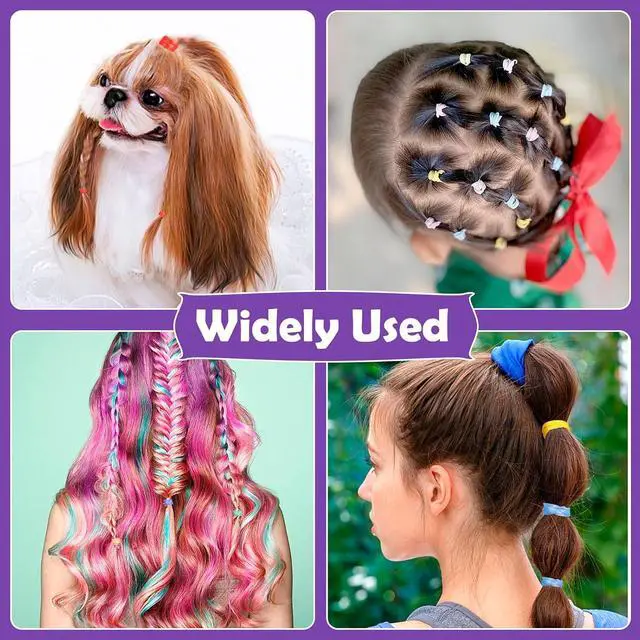 Alt view image 7 of 7 - Auroray 32 Colors Small Hair Rubber Bands with 16 Styling Tools, 2000 Pcs Elastic Girl Baby Hair Ties, Mini Bands with Elastic Cutter, Hair Accessories Xmas Stuff for Girls Baby Toddlers Kids