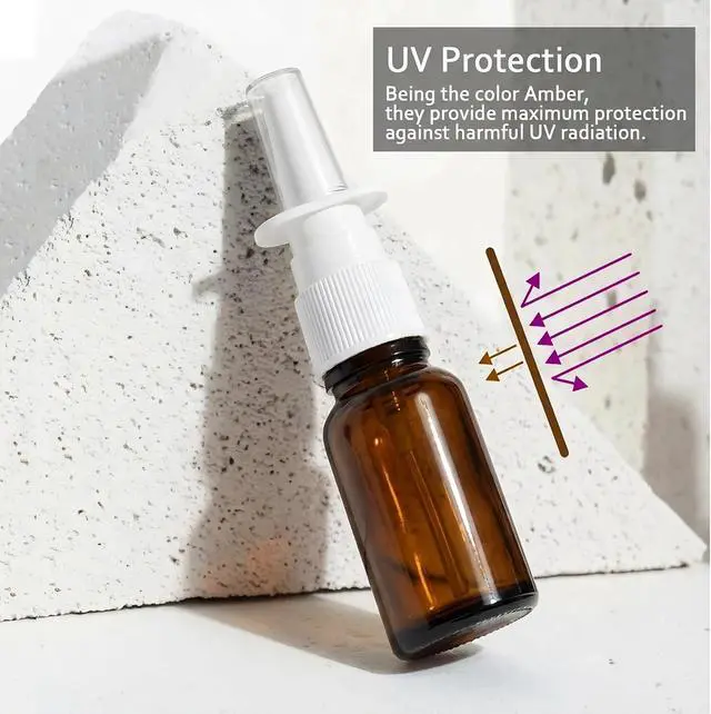 Alt view image 4 of 6 - 6 Pack 10ml Glass Nasal Spray Bottles Mist Sprayer, Travel Sized Empty Refillable Sprayers Nasal Cleanser, With Funnels (10ml (6pcs))