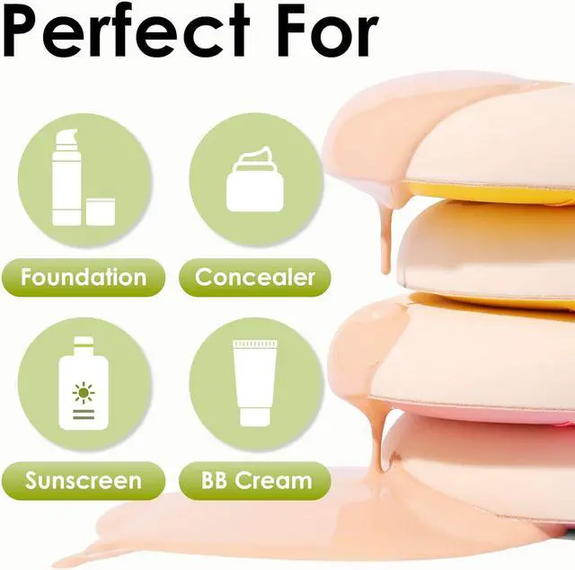 Alt view image 3 of 6 - COOL-ANGLE Makeup Blender Sponges, Latex-Free, 5Pcs Medium Green | For Liquid Foundation And Powder, Wet Or Dry Application, Seamless Buildable Coverage, Reusable Soft Texture, Easy To Clean