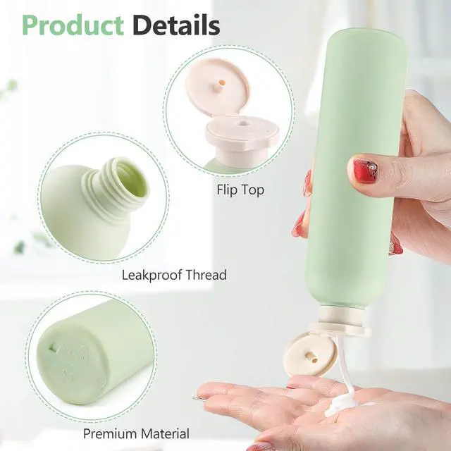 Alt view image 3 of 6 - 5 Pcs 260ml/8.8oz Squeeze Bottles Plastic Travel Lotion Bottles Refillable Containers with Flip Cap for Toiletries Creams Lotion Shampoo Conditioner