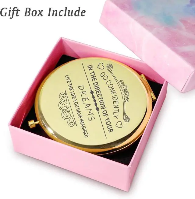 Alt view image 5 of 5 - Inspirational Gifts for Women Girls, Graduation Gift for Her Friends Sister Daughter, Personalized Compact Mirror for Birthday, Mothers Day Basket Stuffers