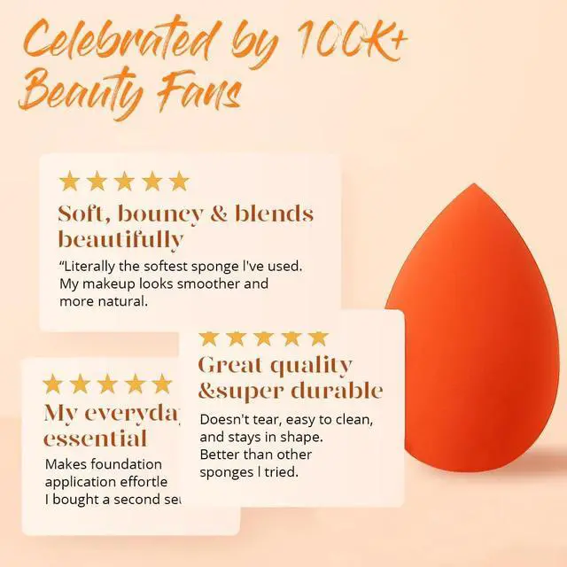 Alt view image 4 of 7 - BEAKEY Makeup Sponge Set, 5 Pack Foundation Beauty Sponges & Soft Blenders | Micro Porous Low Absorption, for Liquid Cream & Powder Application, Latex Free Vegan & Cruelty-Free, Reusable & Durable