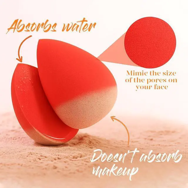 Alt view image 3 of 7 - BEAKEY Makeup Sponge Set, 5 Pack Foundation Beauty Sponges & Soft Blenders | Micro Porous Low Absorption, for Liquid Cream & Powder Application, Latex Free Vegan & Cruelty-Free, Reusable & Durable