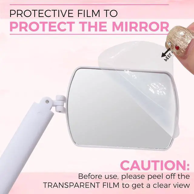 Alt view image 5 of 7 - Flexible Large Square Lash Mirror, 260°Rotation Folding Portable Eye Mirror for Eyelash Extensions, Adjustable for Easy Check, Lash Extension Supplies and Tool for Lash Techs, White
