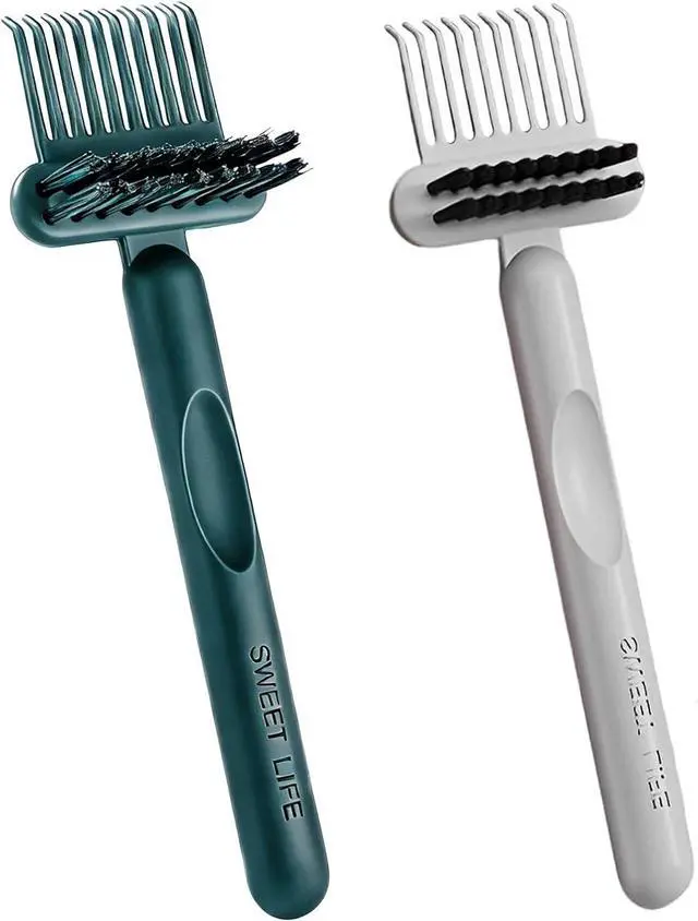 Main image of 2 Pack Hair Brush Cleaning Tool, 2-in-1 Cleaner Tool, Portable Cleaning Tool Set for Brush Comb Keyboard, Remover Rake for Removing Hair Dust, Home and Salon Use(Green&Grey)