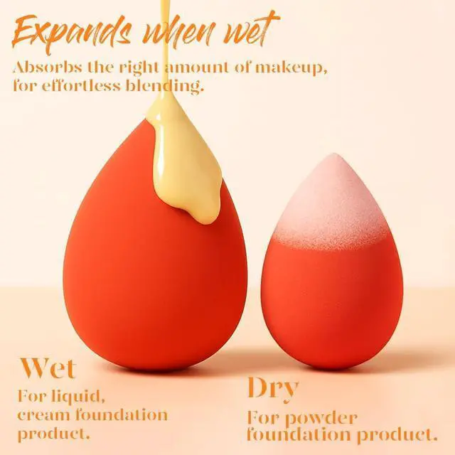 Alt view image 6 of 7 - BEAKEY Makeup Sponge Set, 5 Pack Foundation Beauty Sponges & Soft Blenders | Micro Porous Low Absorption, for Liquid Cream & Powder Application, Latex Free Vegan & Cruelty-Free, Reusable & Durable