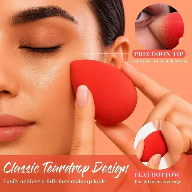 Alt view image 5 of 7 - BEAKEY Makeup Sponge Set, 5 Pack Foundation Beauty Sponges & Soft Blenders | Micro Porous Low Absorption, for Liquid Cream & Powder Application, Latex Free Vegan & Cruelty-Free, Reusable & Durable