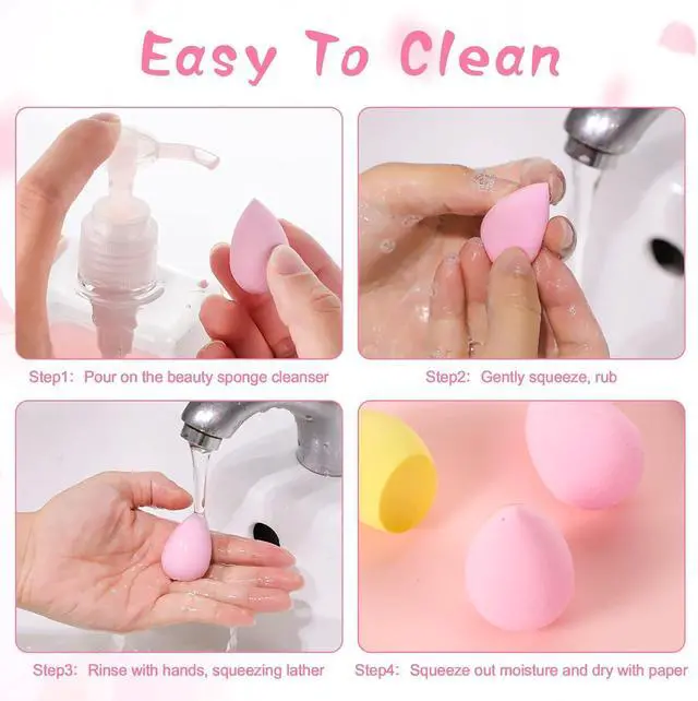 Alt view image 4 of 7 - 40 Pcs Mini Makeup Sponges, Multi-Color, Latex-Free, with Case | Professional foundation beauty sponges, wet & dry use, soft for concealer and foundation, precise for eyes, nose