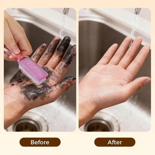 Alt view image 3 of 7 - Nail Brush for Cleaning Fingernails, Larbois 4 Pack Deep Cleaning Fingernail Brush for Cleaning Nail Scrubber Brush Heavy Duty Foot Brush Handle Grip Nail Brushes for Toes and Fingernails