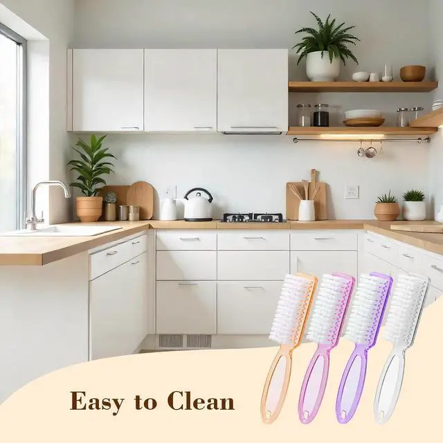 Alt view image 5 of 7 - Nail Brush for Cleaning Fingernails, Larbois 4 Pack Deep Cleaning Fingernail Brush for Cleaning Nail Scrubber Brush Heavy Duty Foot Brush Handle Grip Nail Brushes for Toes and Fingernails