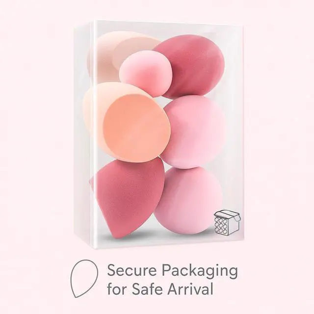 Alt view image 5 of 7 - Foonbe Makeup Sponge Set, 7 Pcs Multi Colored Blender Sponges | Liquid Cream Powder Use, Latex Free Vegan & Cruelty-Free, with 1 Mini Sponge, Assorted Beauty Sponge Shapes, Travel Case