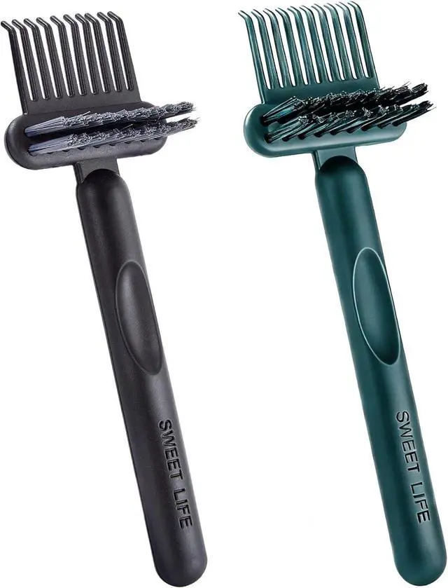 Main image of 2 Pack Hair Brush Cleaning Tool, 2-in-1 Cleaner Tool, Portable Cleaning Tool Set for Brush Comb Keyboard, Remover Rake for Removing Hair Dust, Home and Salon Use(Black&Green)