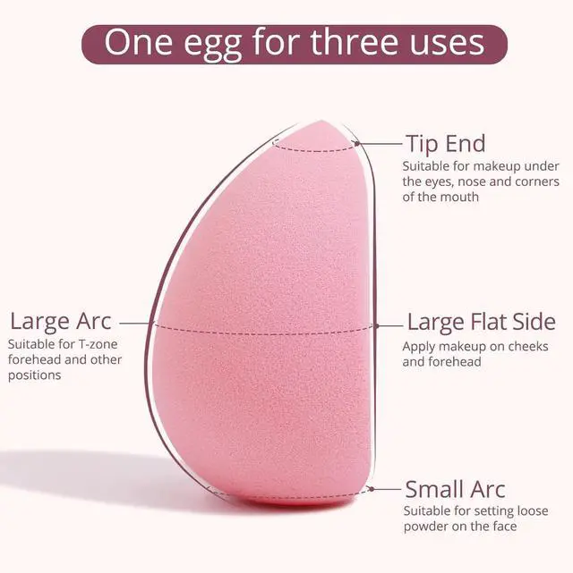 Alt view image 2 of 7 - BEAKEY Makeup Sponge Set of 2, Flat Duo Patented Pink Beauty Sponges | Foundation and Powder Application, Soft Blending Blender, Large Flat Design, Latex Free, Beauty Tools for Makeup Lovers