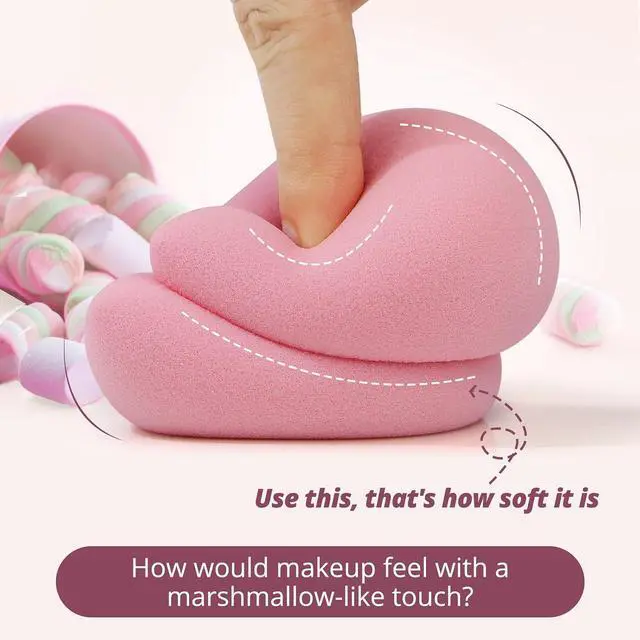 Alt view image 3 of 7 - BEAKEY Makeup Sponge Set of 2, Flat Duo Patented Pink Beauty Sponges | Foundation and Powder Application, Soft Blending Blender, Large Flat Design, Latex Free, Beauty Tools for Makeup Lovers