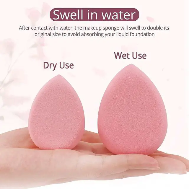 Alt view image 5 of 7 - BEAKEY Makeup Sponge Set of 2, Flat Duo Patented Pink Beauty Sponges | Foundation and Powder Application, Soft Blending Blender, Large Flat Design, Latex Free, Beauty Tools for Makeup Lovers