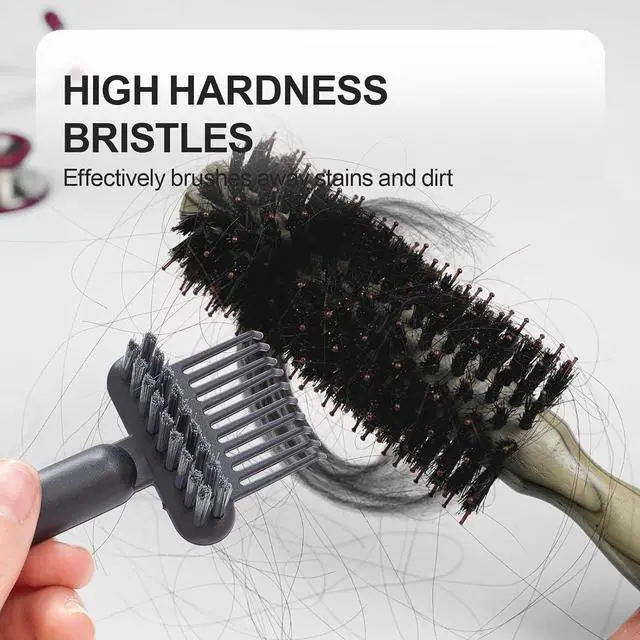 Alt view image 2 of 7 - 2 Pack Hair Brush Cleaning Tool, 2-in-1 Cleaner Tool, Portable Cleaning Tool Set for Brush Comb Keyboard, Remover Rake for Removing Hair Dust, Home and Salon Use(Black&Green)