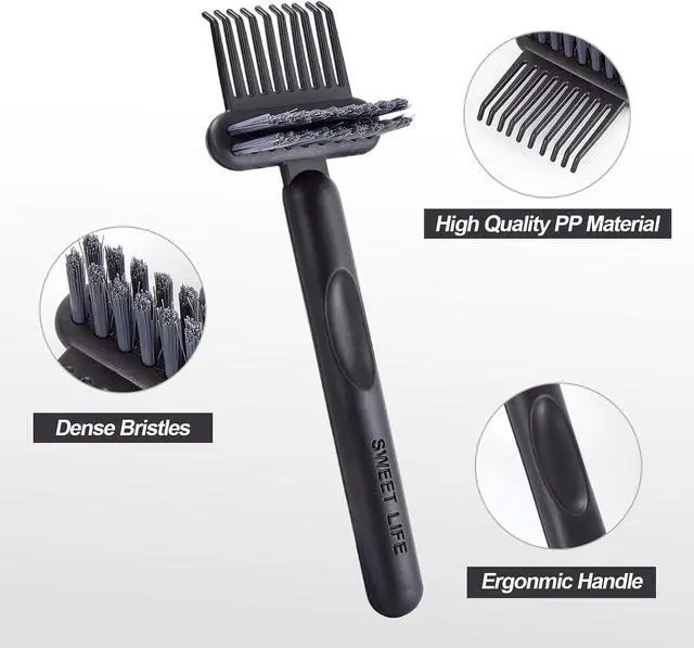 Alt view image 6 of 7 - Hair Brush Comb Cleaning Tool Comb,2-in-1 Hair Brush Cleaner Tool, Portable Remover Rake for Removing Hair Dust, Home and Salon Use (Black)