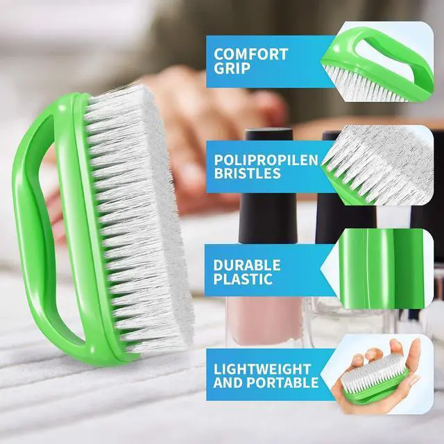 Alt view image 2 of 6 - Konex Perfect-Grip Large Hand and Nail Brush 4" X 2-1/4" X 1-1/2" (Green)