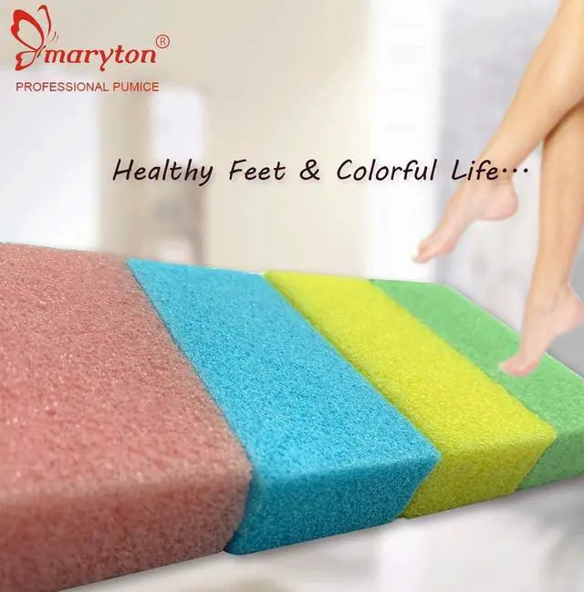Alt view image 5 of 5 - Maryton Pumice Sponge for Feet Pedicure Callus Remover Scrubber, 4 Pcs | Salon Grade, Gentle Foot Exfoliator, Medium Texture, Shower Foot Scrub, leaving feet smooth and soft