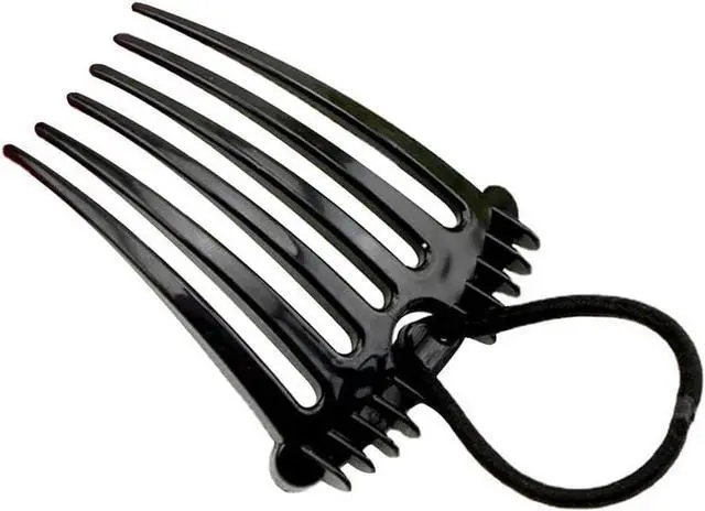 Main image of Black Bandette Comb, Comb with Elastic Band,Ponytail Bump It Up Volume Inserts Combs Fluffy Hair Comb Hair Styling Tool with Elastic Rubber Band Hair Combs
