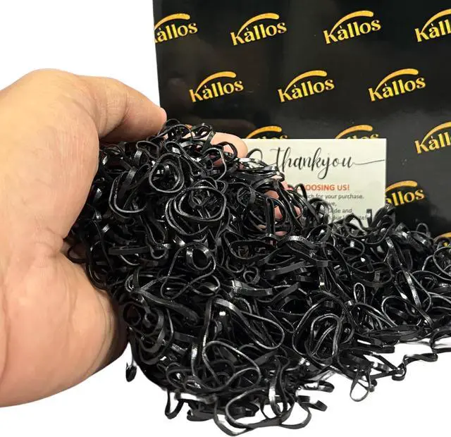 Alt view image 4 of 5 - 500 Pack Rubber Bands for Hair 22mm Durable, Non-Slip Elastic Hair Ties for All Ages, Perfect for Braids, Ponytails, and DIY Styling | No-Damage, Multi-Use Hair Accessories by Kàllos (Black)