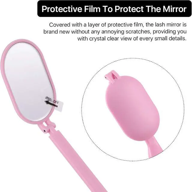 Alt view image 5 of 7 - Pretty memory Lash Mirror, 270 Degree Free Rotation Lash Extension Supplies, Lightweight Makeup Mirror for Eyelash Extensions Supplies (Pink)