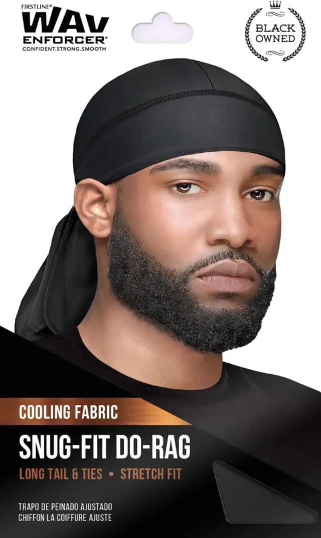 Alt view image 2 of 5 - WavEnforcer 106 Snug Fit Do-Rag, Black | Superior Stretch and Comfort