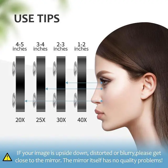 Alt view image 6 of 7 - MIYADIVA 40X Magnifying Mirror, 3.5 Inch Round Compact Mirror with Suction Cup, Stainless Steel Tweezers, Perfect for Makeup, Eyebrows, Beards, Travel