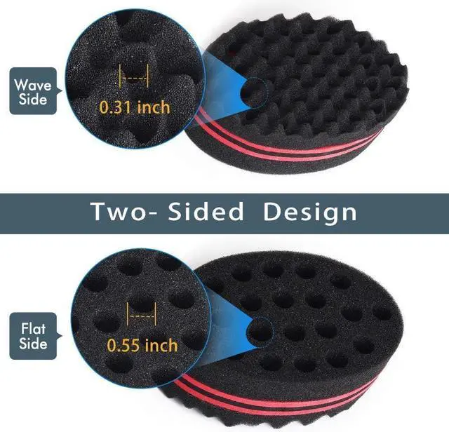 Alt view image 2 of 6 - BIGEDDIE Magic Sponge Brush for Afro Curls, Twist Sponge with 6.29 Inch Free Pick Comb (2 PACK)