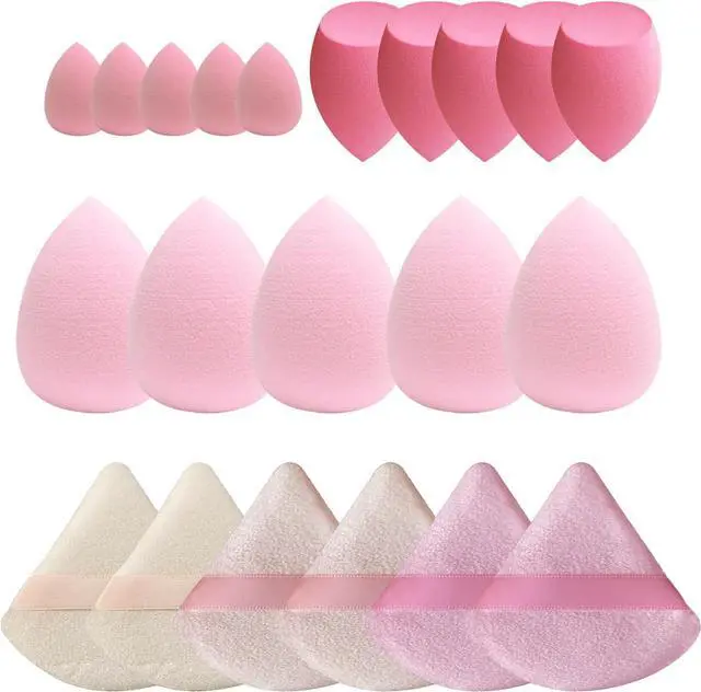 Main image of 21 pcs Makeup Sponge Bulk:Makeup Sponges 21 Pcs for Liquid, Cream, and Powder, Multi-colored Pink make up sponges for foundation